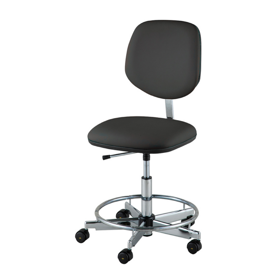 ASONE Comfortable Clean Room Chair (Fit) Black with Ring - Laboratory Supplies - AS ONE Corporation - MSE Supplies