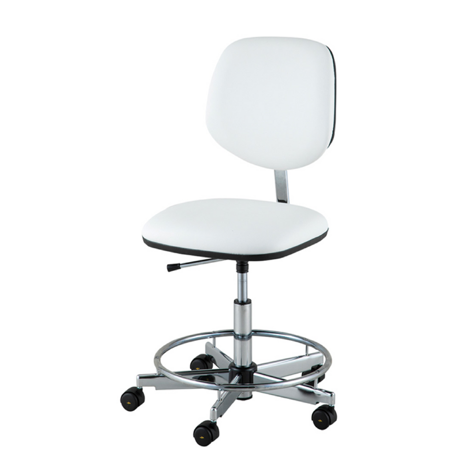ASONE Comfortable Clean Room Chair (Fit) White with Ring - Laboratory Supplies - AS ONE Corporation - MSE Supplies