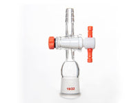 MSE PRO Straight Exhaust Joint, Internal Grinding Mouth, with PTFE Valve, 19/22, 2mm Valve Aperture