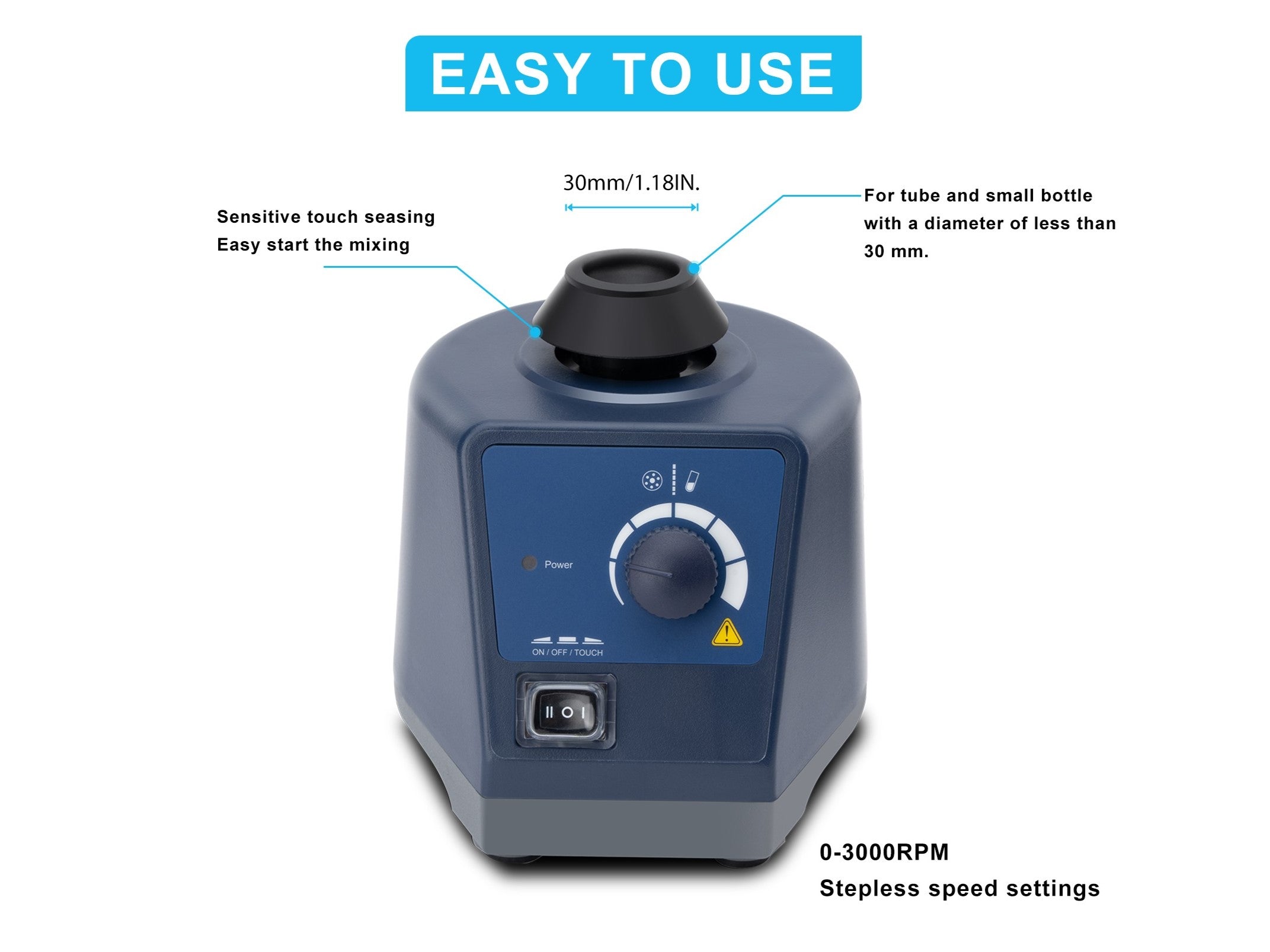 Biologix Vortex Mixer (Adjustable Speed) 1 Piece/Case, Vortex Mixers and Rotary Mixers, Biologix, MSE Supplies