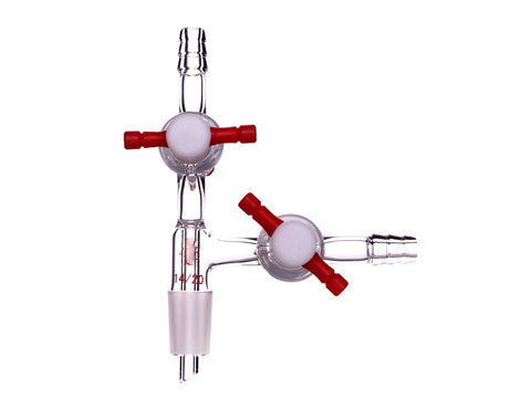 MSE PRO Liquid or Gas Transfer Joint, with 2mm PTFE Valve, 14/20 - MSE Supplies LLC