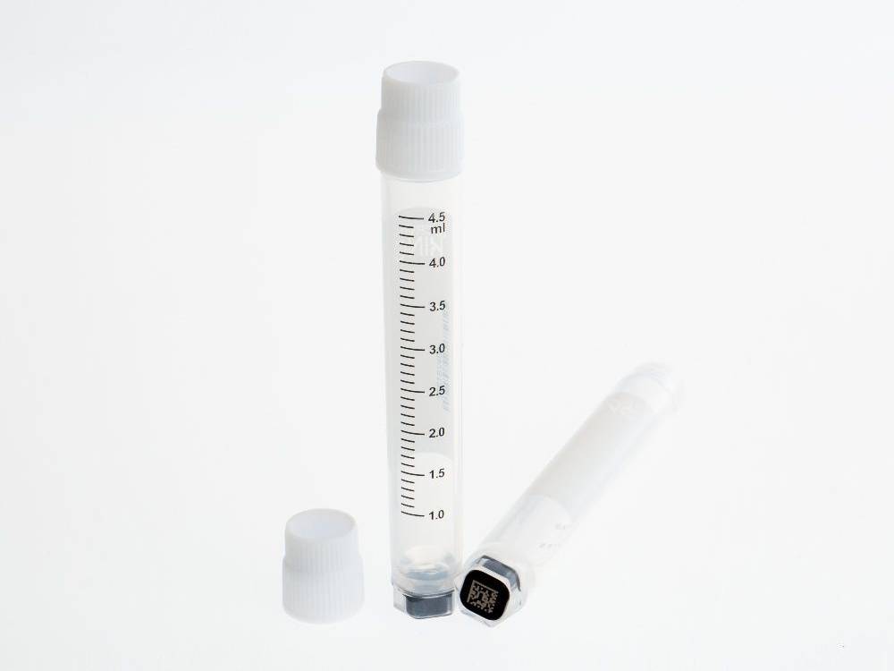 5ml Cryogenic Vials, Side & Bottom Barcoded, External Thread, White, 25/Bag, 1000/Case