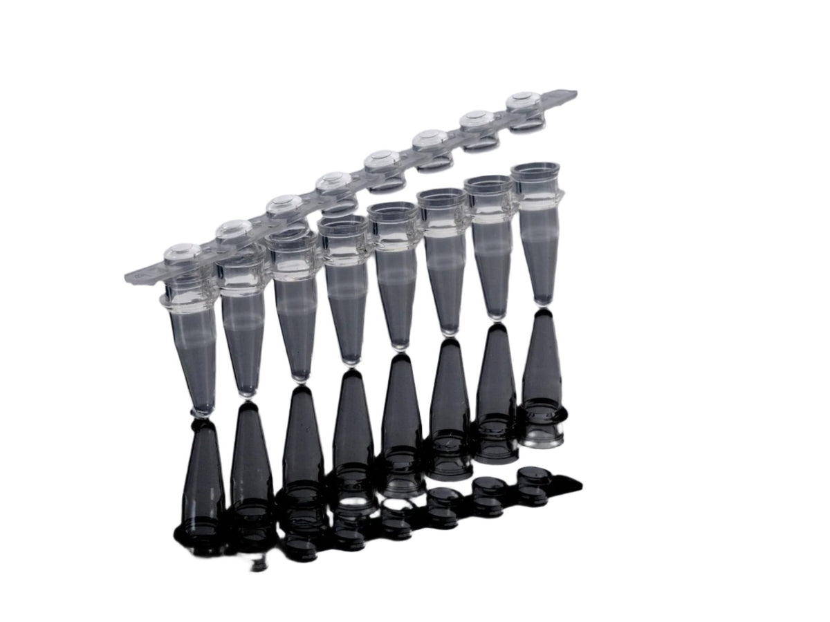 Biologix 0.2ml-8-Strip PCR Tubes with Caps, Clear, 125/Pack, 1250/Case - MSE Supplies LLC