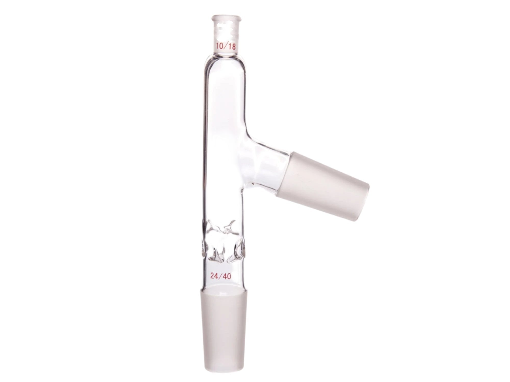 MSE PRO Barbed Distillation Adapter, Upper Ground Jiont: 10/18, Other Ground Jiont: 24/40 - MSE Supplies LLC