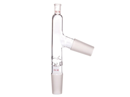 MSE PRO Barbed Distillation Adapter, Upper Ground Jiont: 10/18, Other Ground Jiont: 24/40 - MSE Supplies LLC
