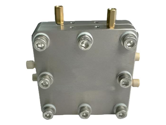 4cm² AEM Electrolyzer Hardware - Serpentine Flow Field, Au-Ni + Au-Ni End Plate, Electrochemical Products, MSE Supplies LLC, MSE Supplies