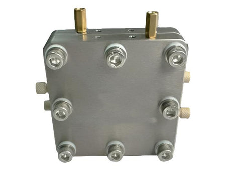 4cm² AEM Electrolyzer Hardware - Serpentine Flow Field, Au-Ni + Au-Ni End Plate, Electrochemical Products, MSE Supplies LLC, MSE Supplies