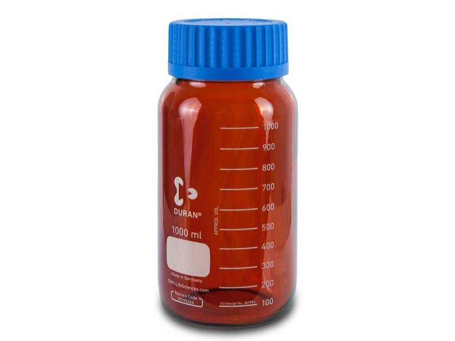 S.C.A.T Laboratory Bottle DURAN, GLS80, 1 L, Type 2, Pack of 2 - MSE Supplies LLC