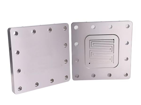 50cm² AEM Electrolyzer Hardware - Serpentine Flow Field, Au-Ni + Au-Ni End Plate, Electrochemical Products, MSE Supplies LLC, MSE Supplies