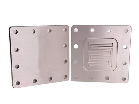50cm² AEM Electrolyzer Hardware - Serpentine Flow Field, Au-Ni + Au-Ni End Plate, Electrochemical Products, MSE Supplies LLC, MSE Supplies