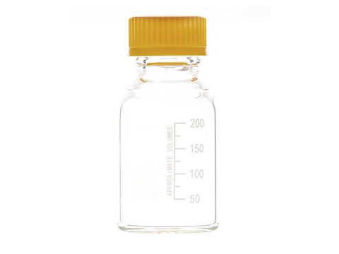MSE PRO Threads Mouth Reagent Bottle 250mL GL45, Standard Yellow Threads Cover, Including Sealing Ring - MSE Supplies LLC