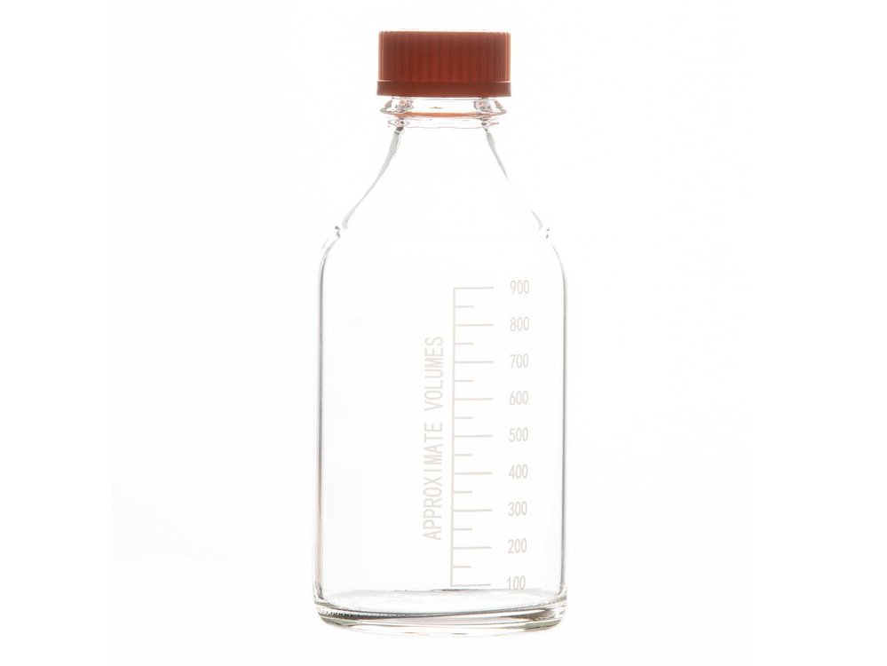 MSE PRO Threads Mouth Reagent Bottle 1000mL GL45, Standard Orange Threads Cover, Including Sealing Ring - MSE Supplies LLC