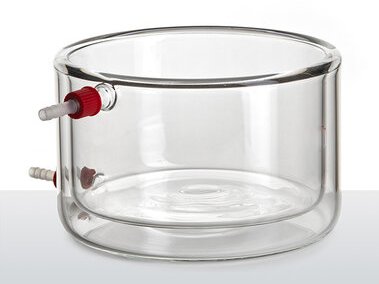 MSE PRO Flat Jacketed Beaker with Removable Nozzle, Outer Diameter 200mm x Outer Height 112mm - MSE Supplies LLC