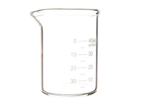 MSE PRO Homemade Thick-Walled Beaker, Double Scale Line 50mL, Diameter 42 x Height 60 x Wall Thickness 2.3mm, 10 Pieces/Box