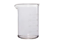 MSE PRO Homemade Thick-Walled Beaker, Double Scale Line 50mL, Diameter 42 x Height 60 x Wall Thickness 2.3mm, 10 Pieces/Box