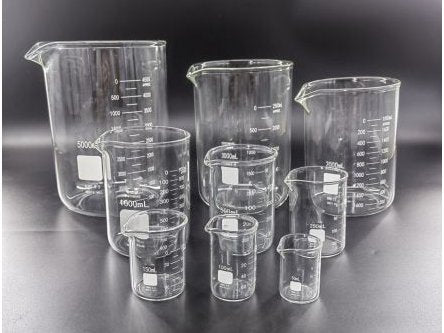 MSE PRO Homemade Thick-Walled Beaker, Double Scale, 9 Specifications from 50 to 5000mL, 1 Each