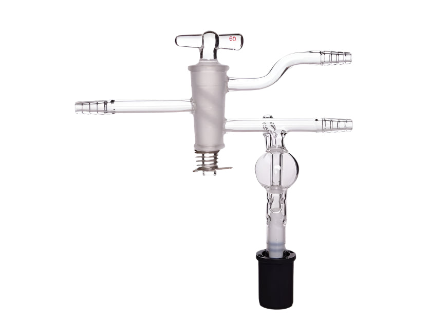 MSE PRO Double Inclined Holes with High Vacuum Valve, Inert Gas Protection Valve, with Bubbler