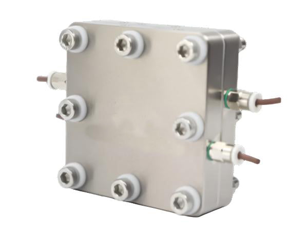 5cm² AEM Electrolyzer Hardware - Serpentine Flow Field, Au-Ni + Au-Ni End Plate, Electrochemical Products, MSE Supplies LLC, MSE Supplies