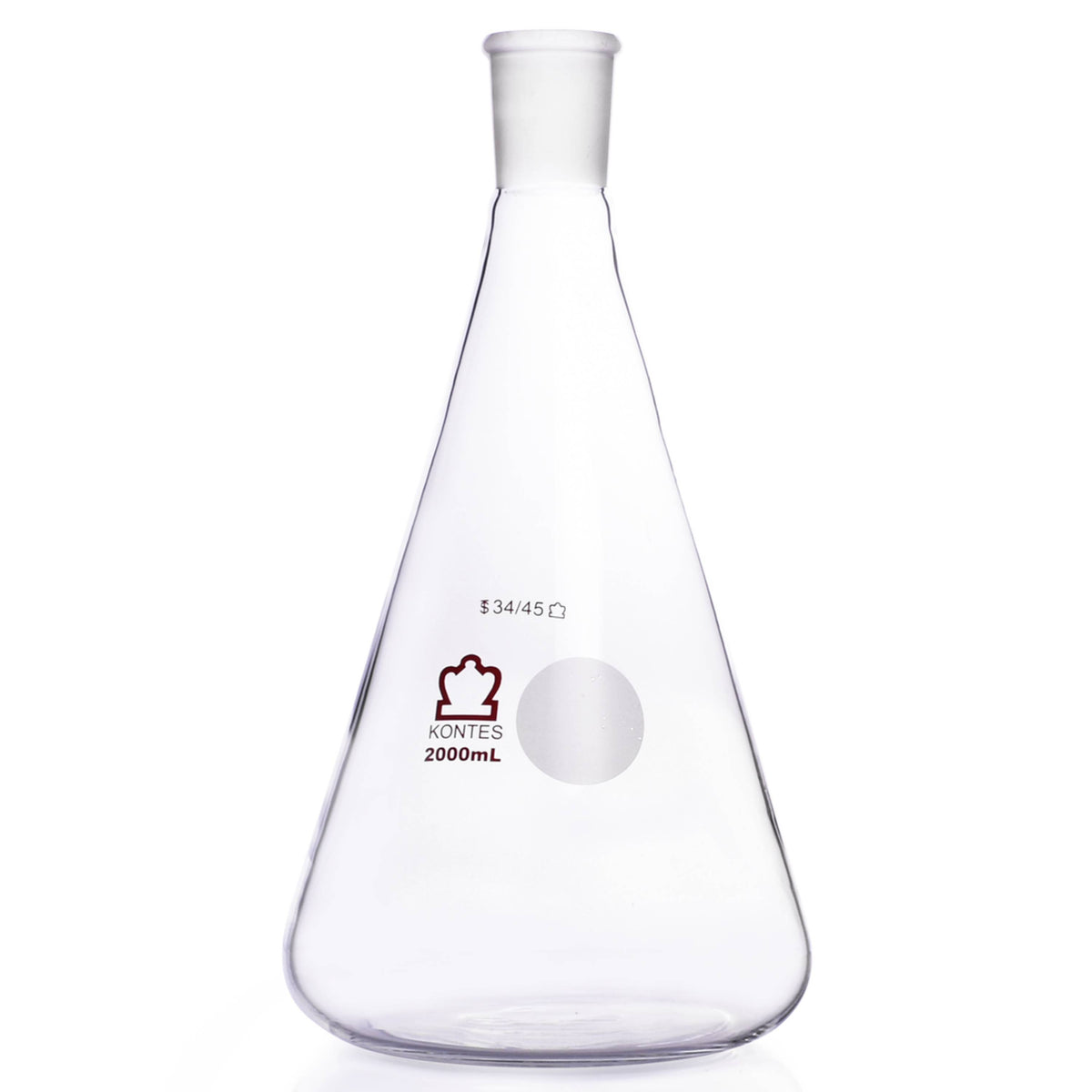 KIMBLE® KONTES® Jointed Narrow Mouth Erlenmeyer Flask, 34/45, 2000 mL