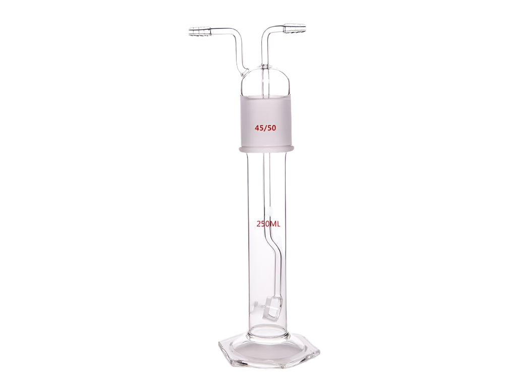 MSE PRO Gas Washing Bottle, with Sand Plate 250mL, Total Height about 305mm, X-C Sand Plate