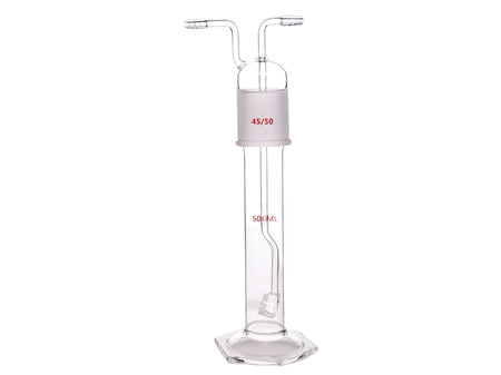 MSE PRO Gas Washing Bottle, with Sand Plate 500mL, Total Height about 380mm, C Sand Plate