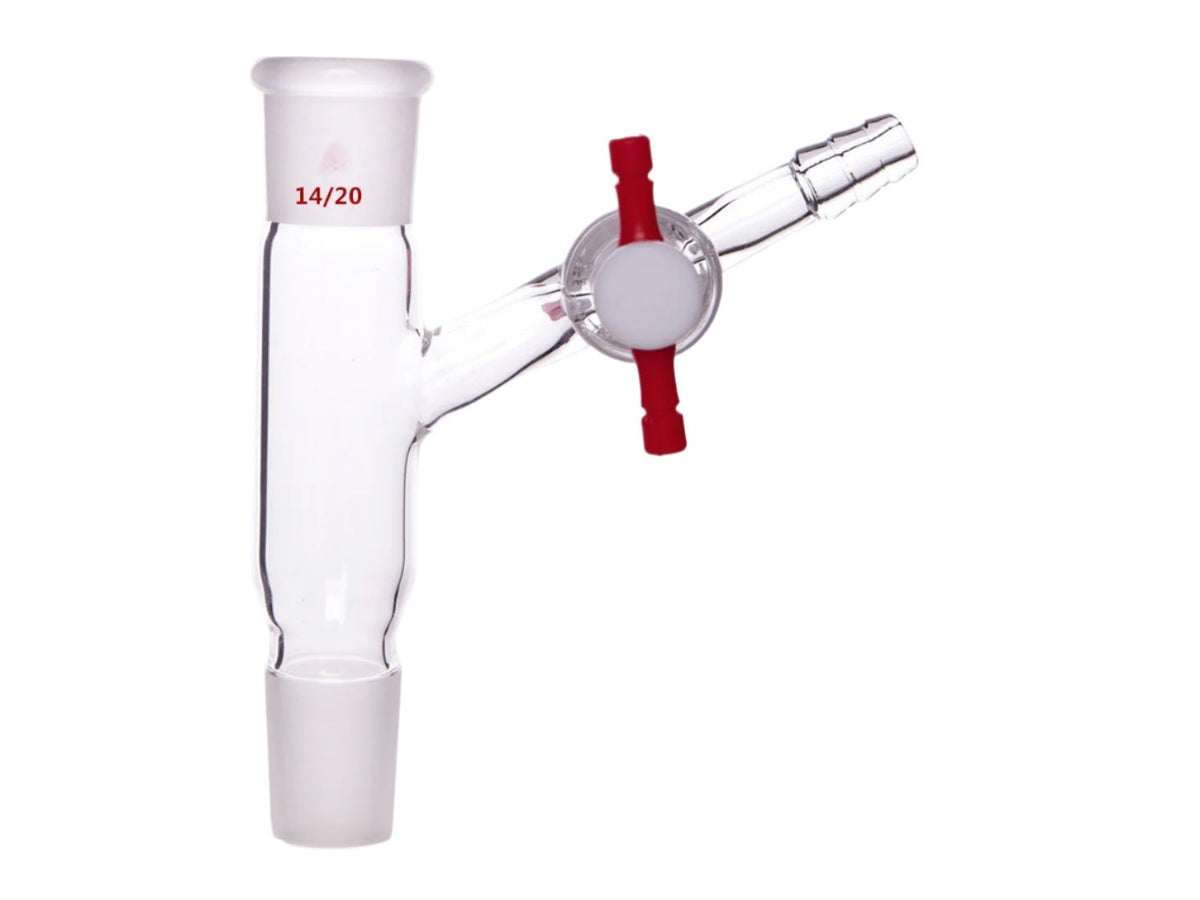 MSE PRO 45° Direction Adapter with PTFE Valve, Joint: 14/20, 2mm Joint Aperture - MSE Supplies LLC