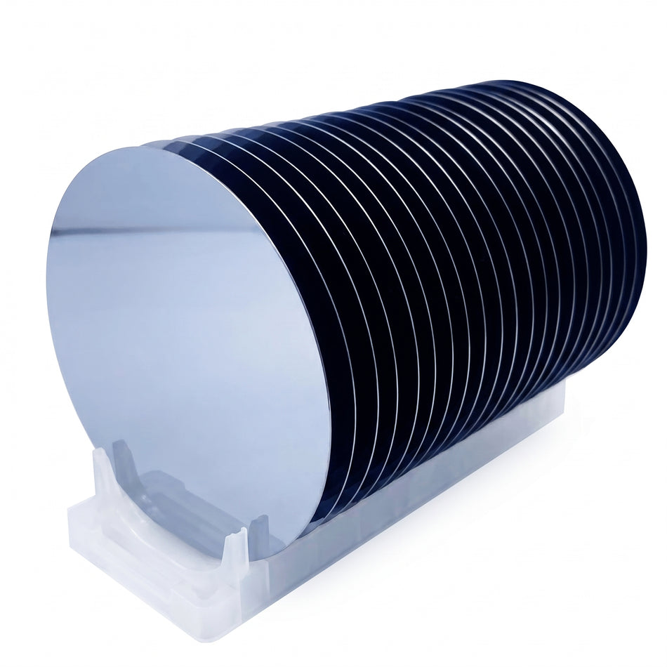MSE PRO 1 Cassette (qty. 25) of 100 mm P Type (B-doped) Prime Grade Silicon Wafer <100>, SSP, 10-20 ohm-cm AI image