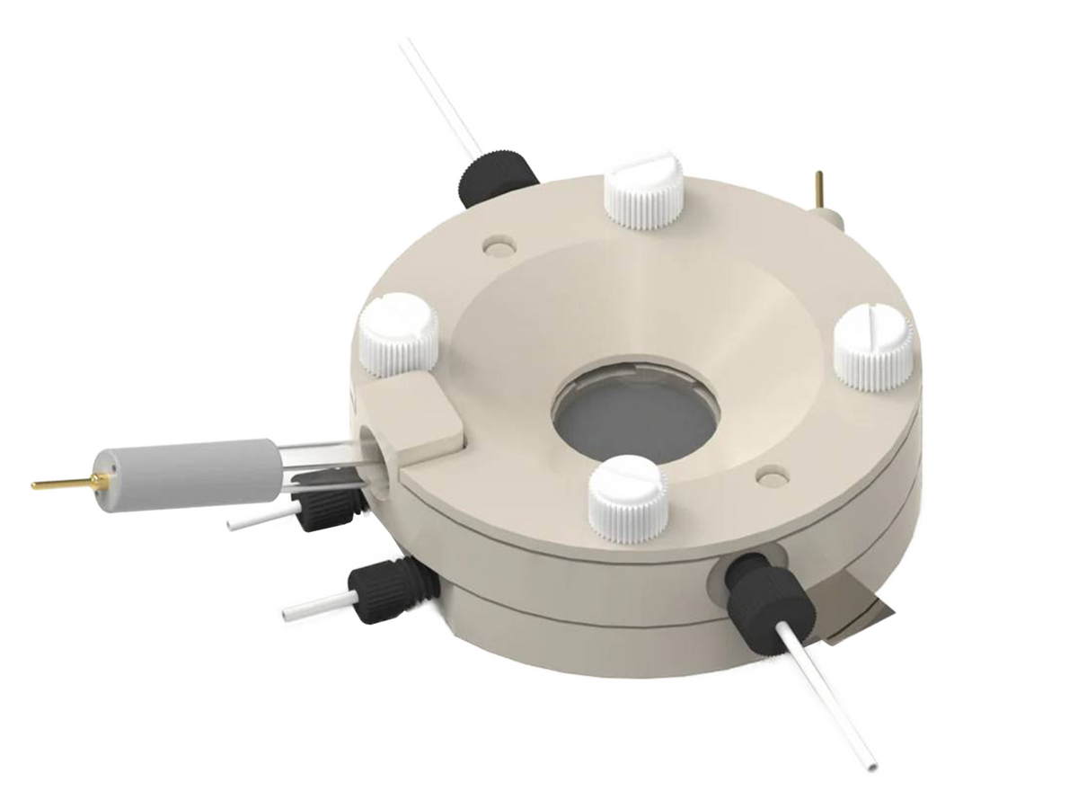 Screw Mount Gas Diffusion Electrode Raman Electrochemical Flow Cell, 3.25 MM Of Min. Working Distance, Electrochemical Products, Redox.me, MSE Supplies