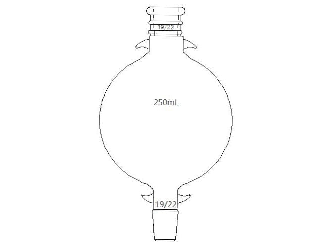 MSE PRO Reinforced Mouth, Chromatography Solvent Storage Bottle, 19/22, 250mL, Upper and Lower Mouth with Ears