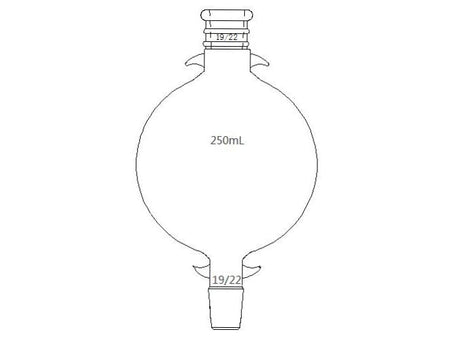 MSE PRO Reinforced Mouth, Chromatography Solvent Storage Bottle, 19/22, 250mL, Upper and Lower Mouth with Ears