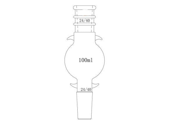 MSE PRO Reinforced Mouth, Chromatography Solvent Storage Bottle, 24/40, 100mL, with Ears