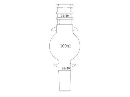 MSE PRO Reinforced Mouth, Chromatography Solvent Storage Bottle, 24/40, 100mL, with Ears
