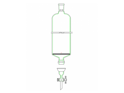 MSE PRO Split 35/20 Ball Bowl Connection, with Sand Plate Chromatography Column, φ100mm, Effective Length 254mm, Gate Aperture: 4mm, 24/40
