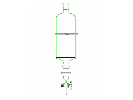 MSE PRO Split 35/20 Ball Bowl Connection, with Sand Plate Chromatography Column, φ100mm, Effective Length 305mm, Gate Aperture: 4mm, 24/40