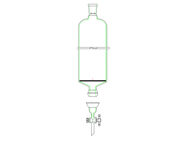 MSE PRO Split 35/20 Ball Bowl Connection, with Sand Plate Chromatography Column, φ100mm, Effective Length 305mm, Gate Aperture: 4mm, 24/40