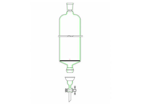MSE PRO Split 35/20 Ball Bowl Connection, with Sand Plate Chromatography Column, φ100mm, Effective Length 305mm, Gate Aperture: 4mm, 24/40