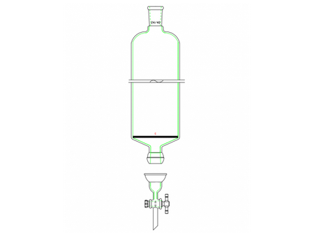 MSE PRO Split 35/20 Ball Bowl Connection, with Sand Plate Chromatography Column, φ100mm, Effective Length 457mm, Gate Aperture: 4mm, 24/40