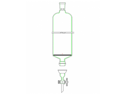 MSE PRO Split 35/20 Ball Bowl Connection, with Sand Plate Chromatography Column, φ100mm, Effective Length 457mm, Gate Aperture: 4mm, 24/40