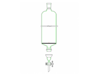 MSE PRO Split Sand Plate Chromatography Column, 35/20 Ball Mill Connection, φ100mm, Effective Length 610mm, Gate Aperture: 4mm, Grinding Mouth: 24/40