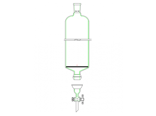 MSE PRO Split 35/20 Ball Bowl Connection, with Sand Plate Chromatography Column, φ100mm, Effective Length 800mm, Gate Aperture: 4mm, 24/40