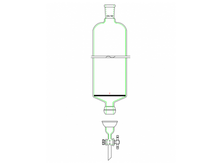 MSE PRO Split 35/20 Ball Bowl Connection, with Sand Plate Chromatography Column, φ100mm, Effective Length 800mm, Gate Aperture: 4mm, 24/40