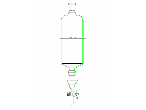 MSE PRO Split 35/20 Ball Bowl Connection, with Sand Plate Chromatography Column, φ100mm, Effective Length 800mm, Gate Aperture: 4mm, 24/40