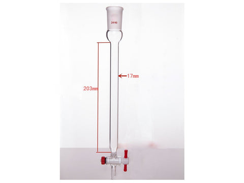 MSE PRO Chromatography Column, φ17mm, Effective Length 203mm, Aperture of the Gate: 2mm, 24/40