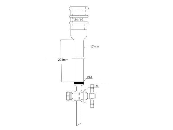 MSE PRO Strengthened Port, with Sand Plate Chromatography Column, φ17mm, Effective Length 203mm, Gate Aperture: 2mm, 24/40