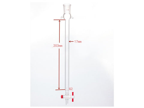 MSE PRO Strengthened Port, with Sand Plate Chromatography Column, φ17mm, Effective Length 203mm, Gate Aperture: 2mm, 24/40