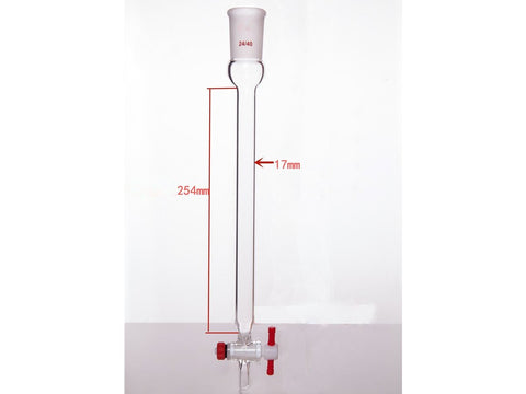 MSE PRO Chromatography Column, φ17mm, Effective Length 254mm, Aperture of the Gate: 2mm, 24/40