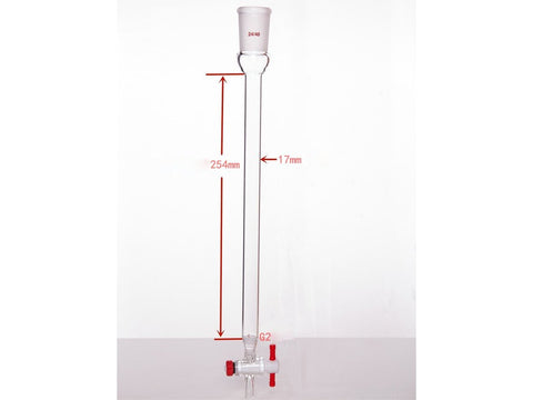 MSE PRO Sand Plate Chromatography Column, φ17mm, Effective Length 254mm, Gate Aperture: 2mm, 24/40