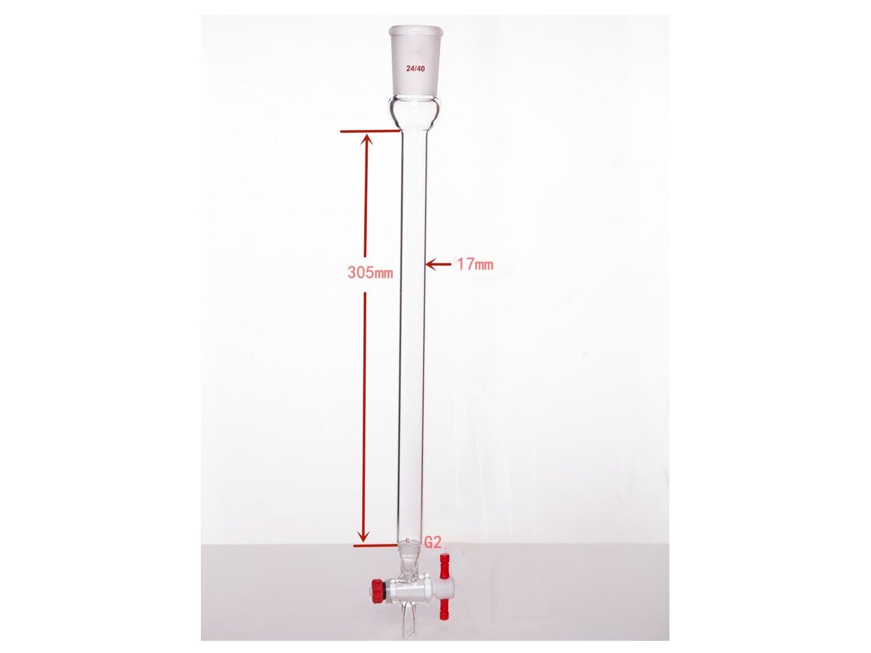 MSE PRO Sand Plate Chromatography Column, φ17mm, Effective Length 305mm, Gate Aperture: 2mm, 24/40