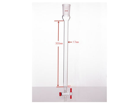 MSE PRO Sand Plate Chromatography Column, φ17mm, Effective Length 305mm, Gate Aperture: 2mm, 24/40