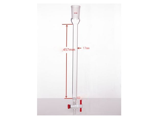 MSE PRO Sand Plate Chromatography Column, φ17mm, Effective Length 457mm, Gate Aperture: 2mm, 24/40
